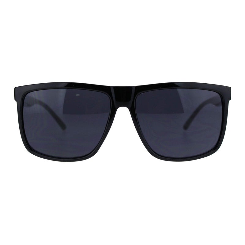 JuicyOrange Juicy Orange Dark Black Lens Men's Sunglasses Classic Square Frame Black - Image 2